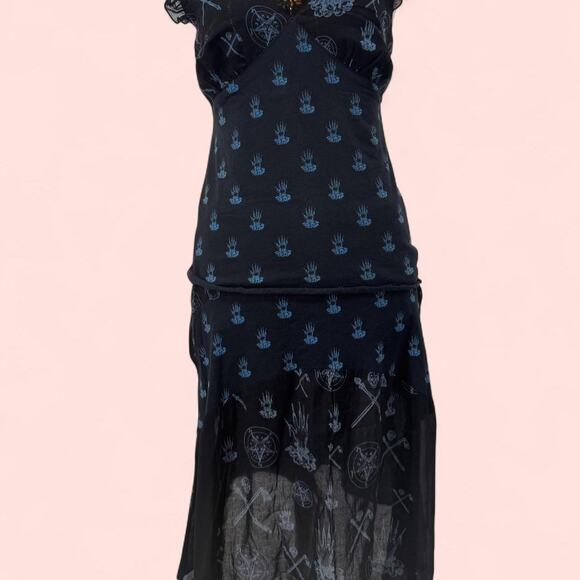 Black and blue gothic grunge hysteric glamour set - Picture 1 of 4